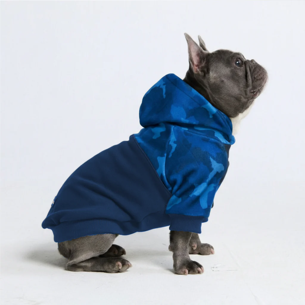 ブルー カモ 犬用パーカー - Image 4