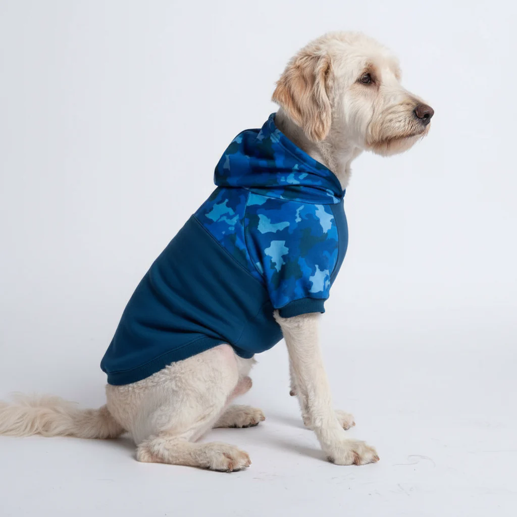 ブルー カモ 犬用パーカー - Image 6