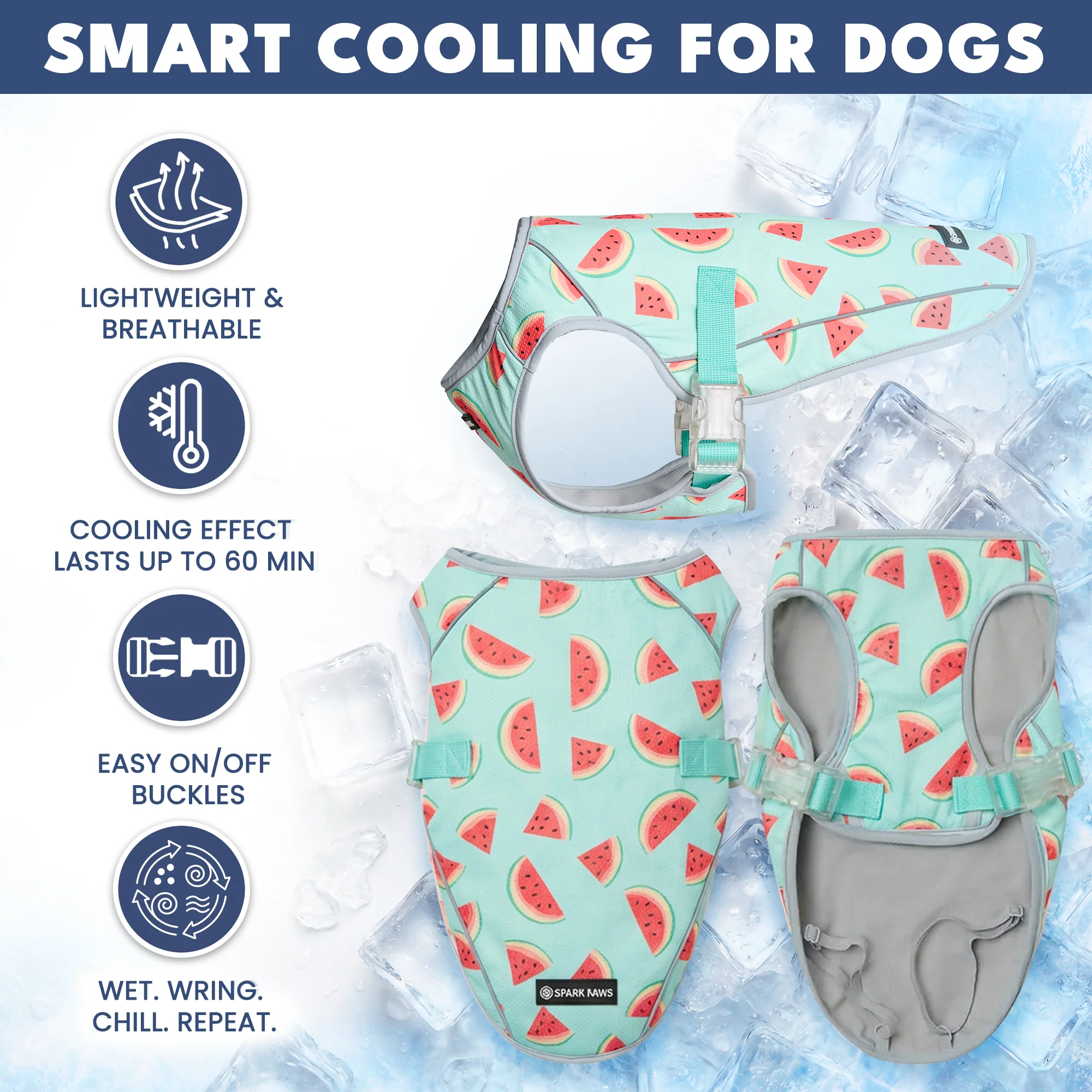 犬用クールベスト (2枚セット) - ポプシクル & ウォーターメロン - Image 4