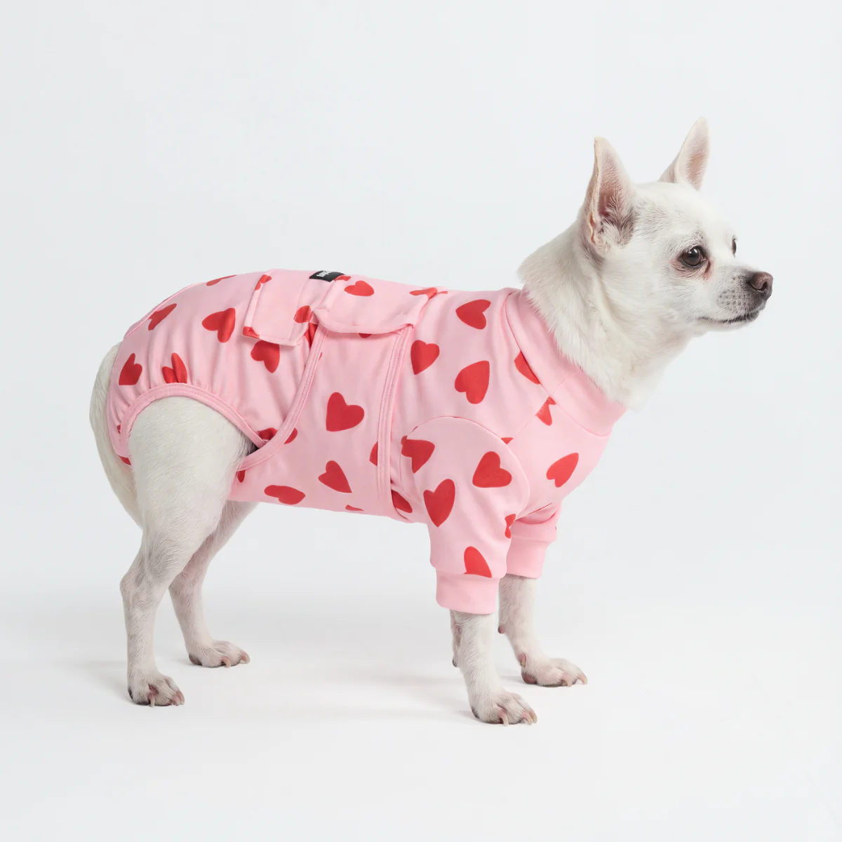 犬用術後ウェア - ピンクハート - Image 4