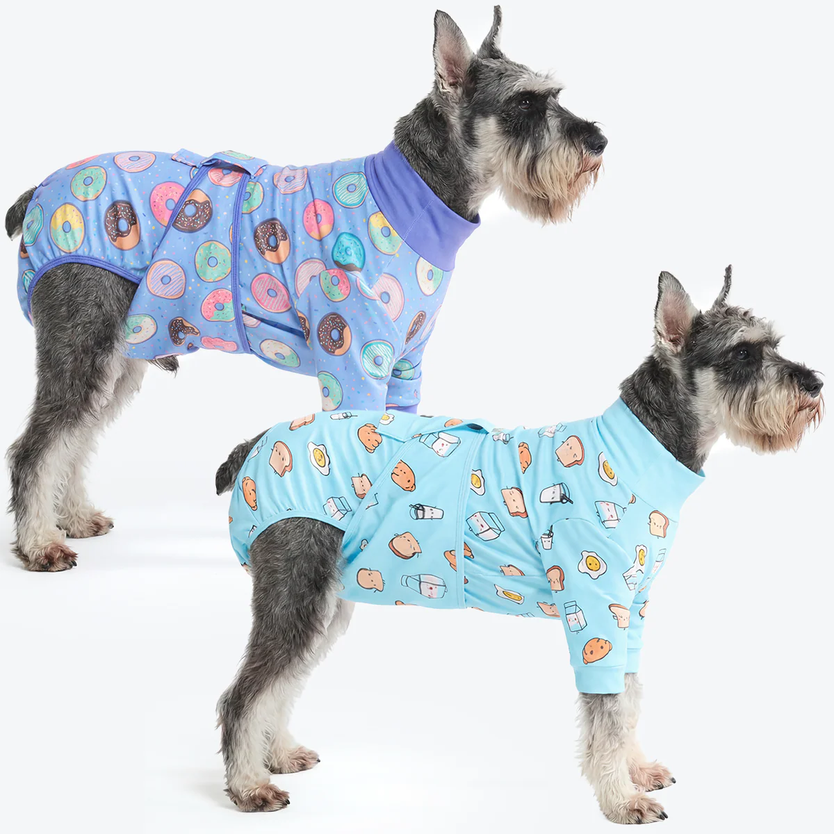 犬用術後服(2枚セット)– ブレックファストブルー&ドーナツ - Image 3