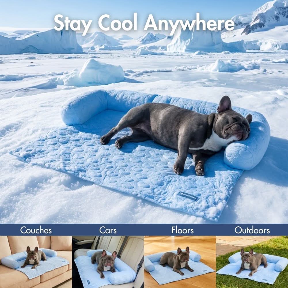 Frostcore™ 冷却ソファーカバー犬用ベッド - ハーツ・ブルー - Image 11