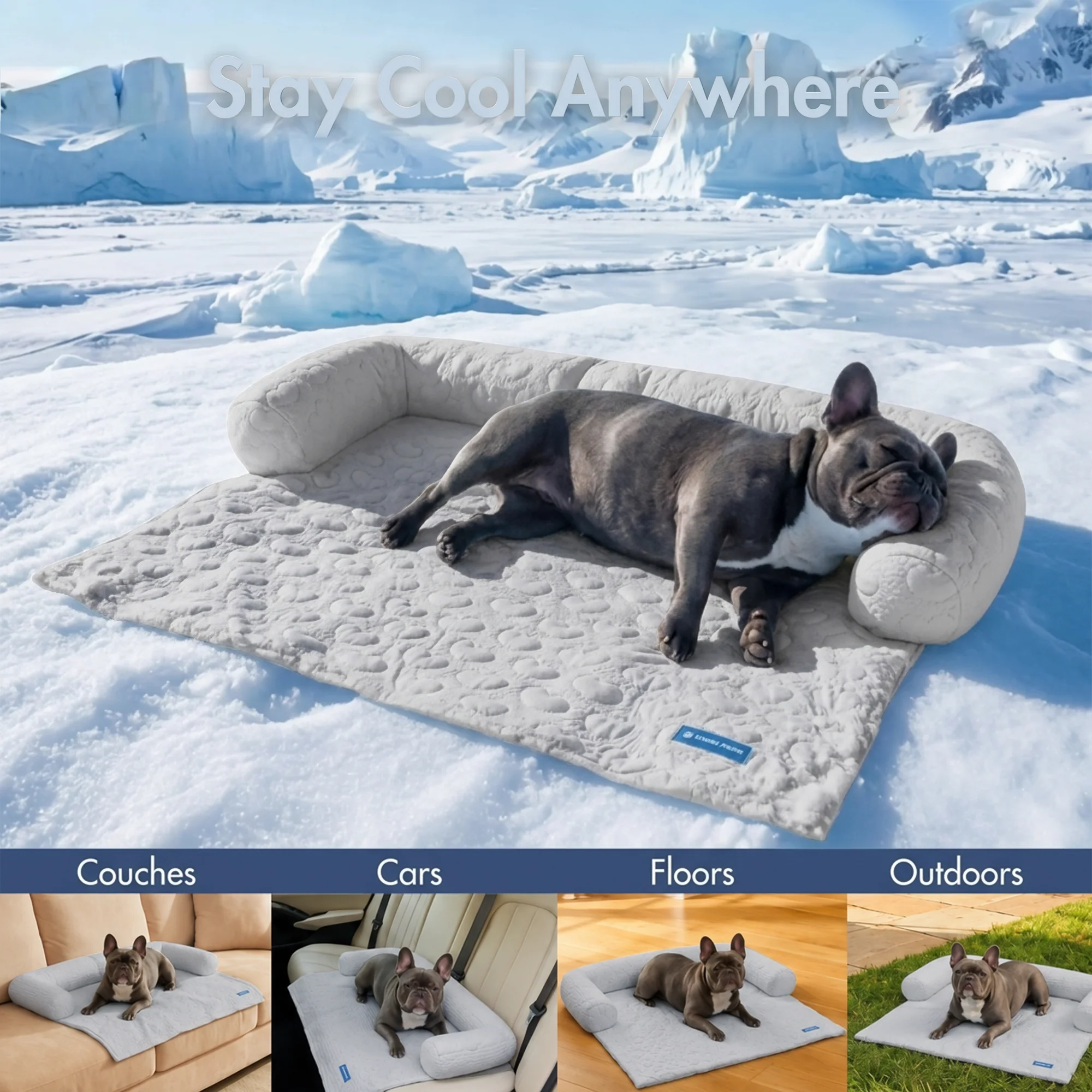 Frostcore™ 冷却ソファーカバー犬用ベッド - ハーツ グレー - Image 10