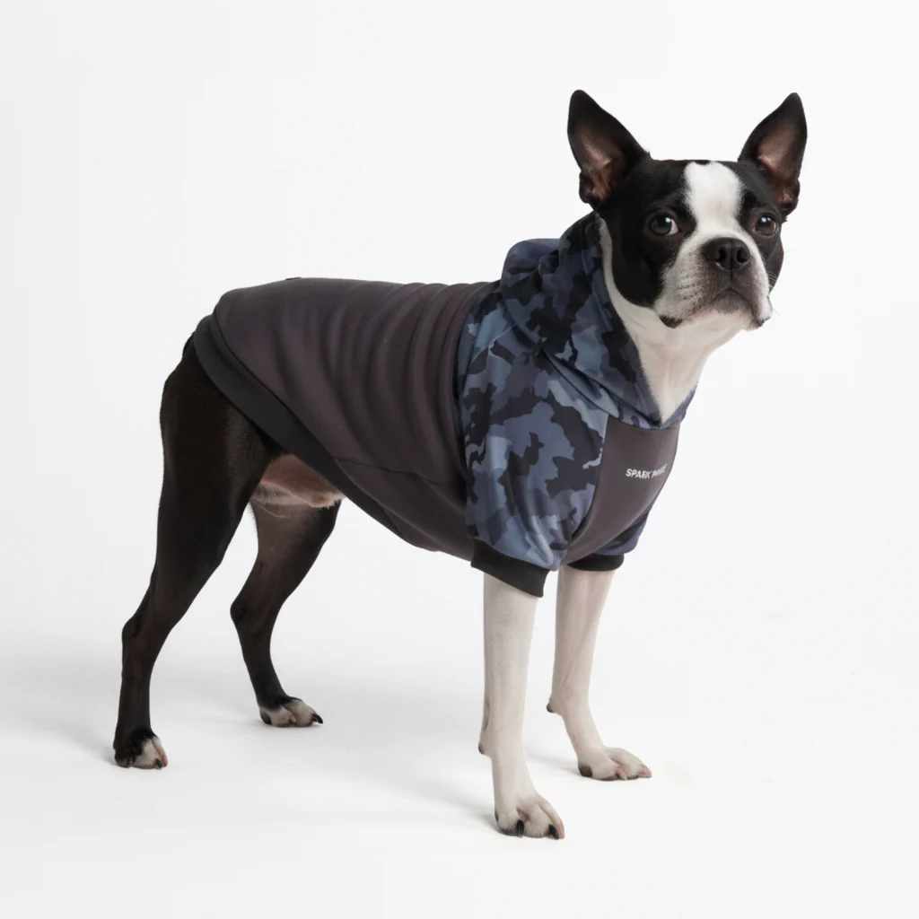グレー カモ 犬用パーカー - Image 3