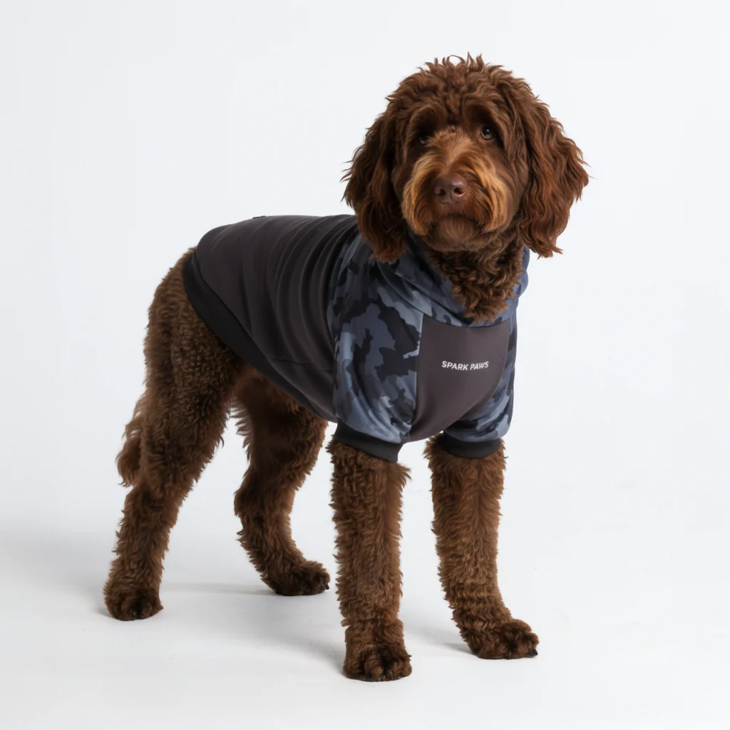 グレー カモ 犬用パーカー - Image 5