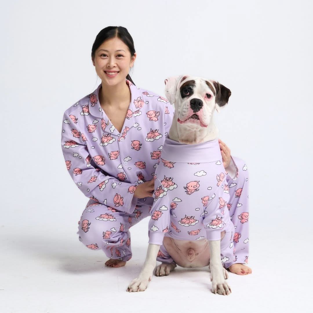 人間用パジャマ トップ - 豚が空を飛ぶとき - パープル - Image 7