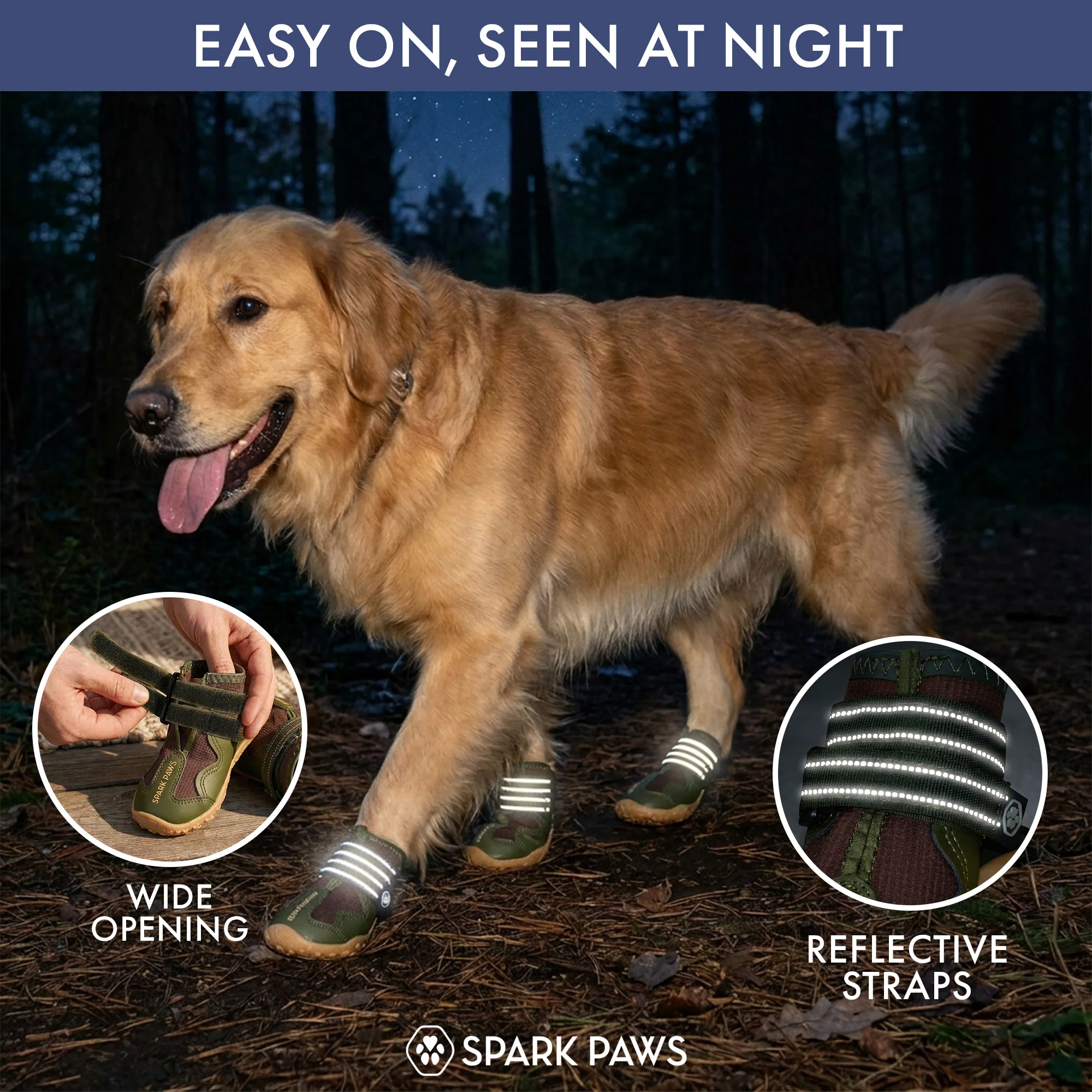 Spark Paws 365 – オールシーズン ドッグシューズ - グリーン ブラウン - Image 6