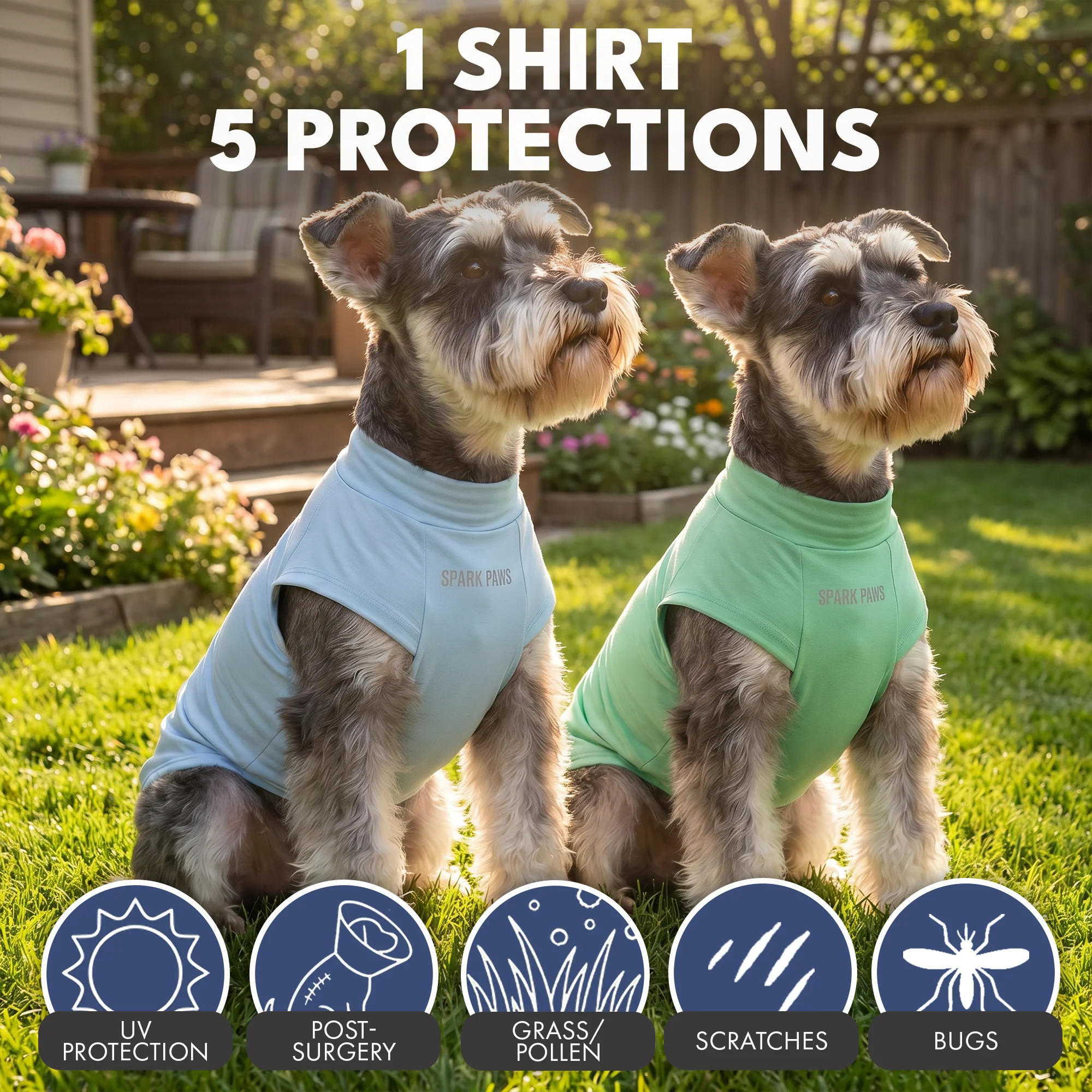 日焼け止め犬用Tシャツ(2枚パック) - - Image 78