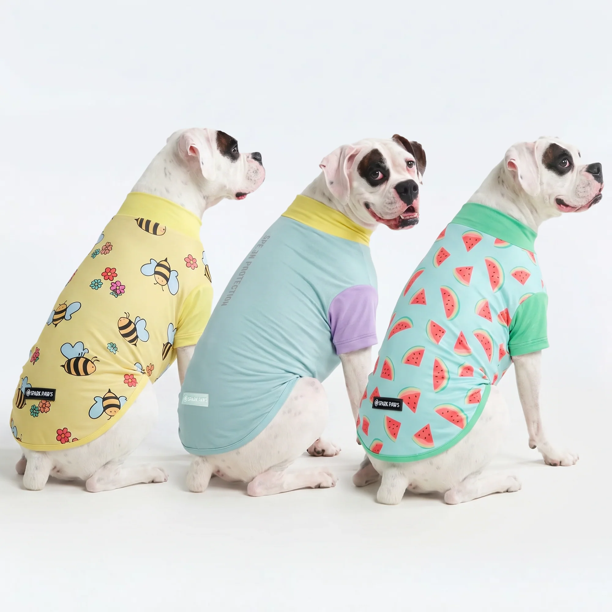 日焼け止め犬用Tシャツ（3枚パック） - ブリーズ、ビー、ウォーターメロン
