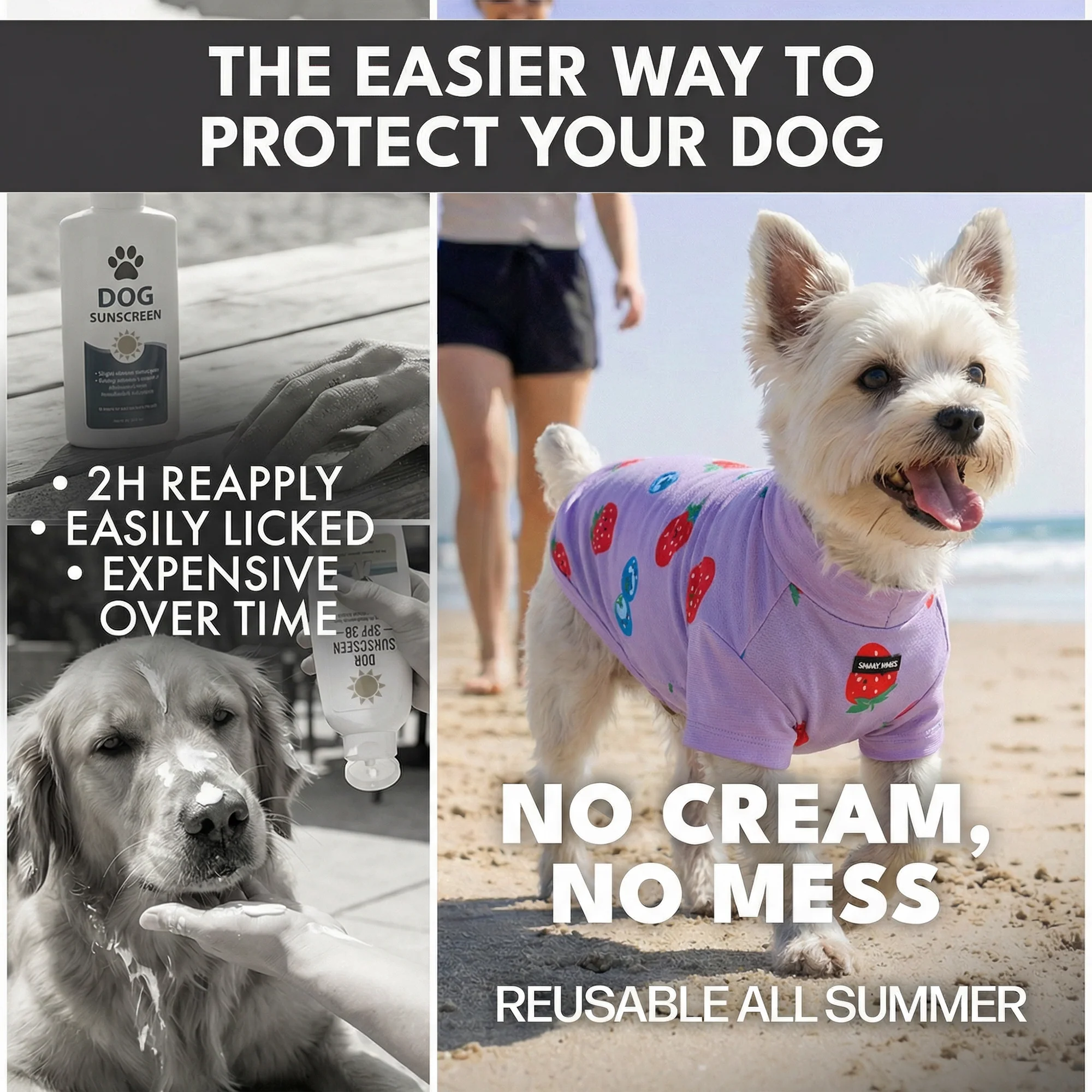 日焼け止め犬用Tシャツ(3枚パック) - ジェラート、ゆず、ベリー - Image 8