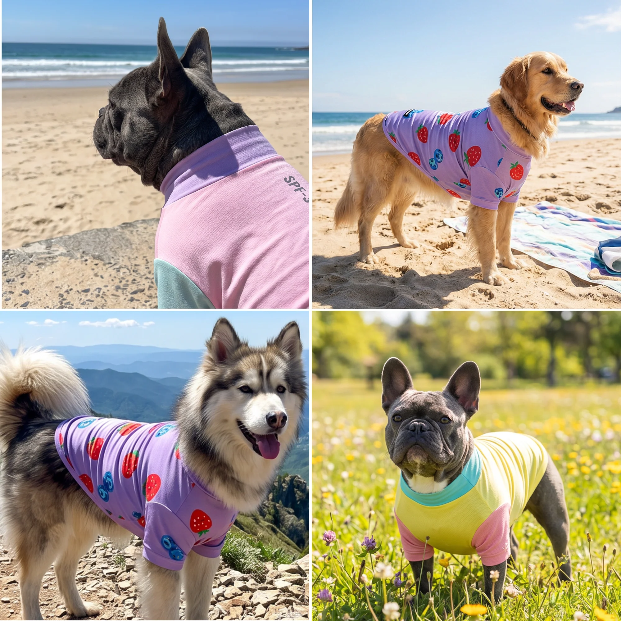 日焼け止め犬用Tシャツ(3枚パック) - ジェラート、ゆず、ベリー - Image 9