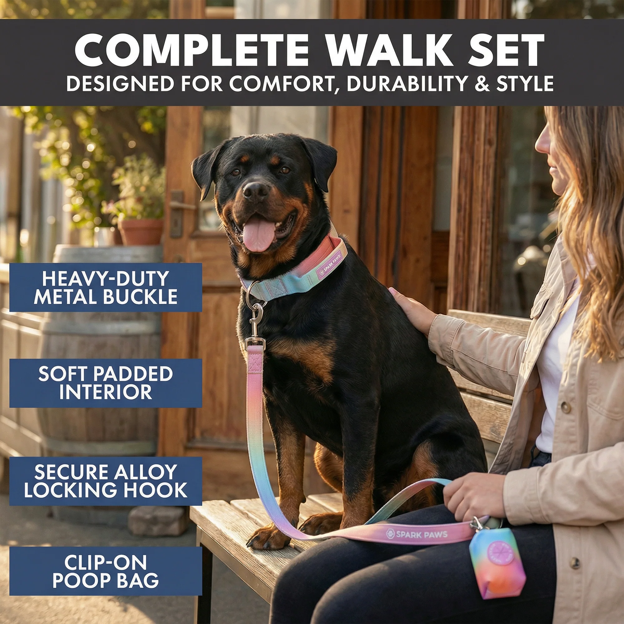 戦術的な犬用首輪セット - パステルアイシング - Image 4