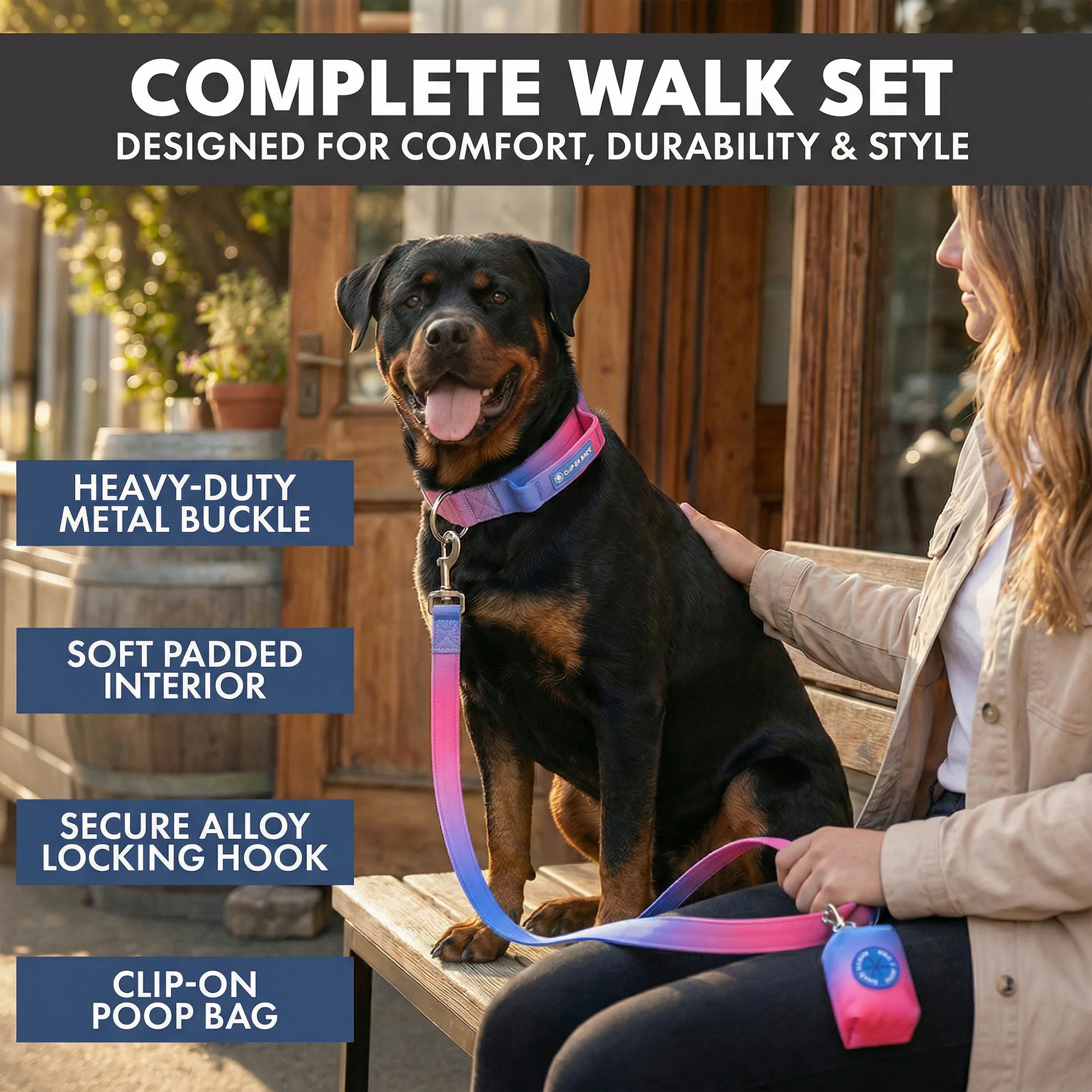 戦術的な犬用首輪セット - マルチカラー (2"/5cm) - Image 39